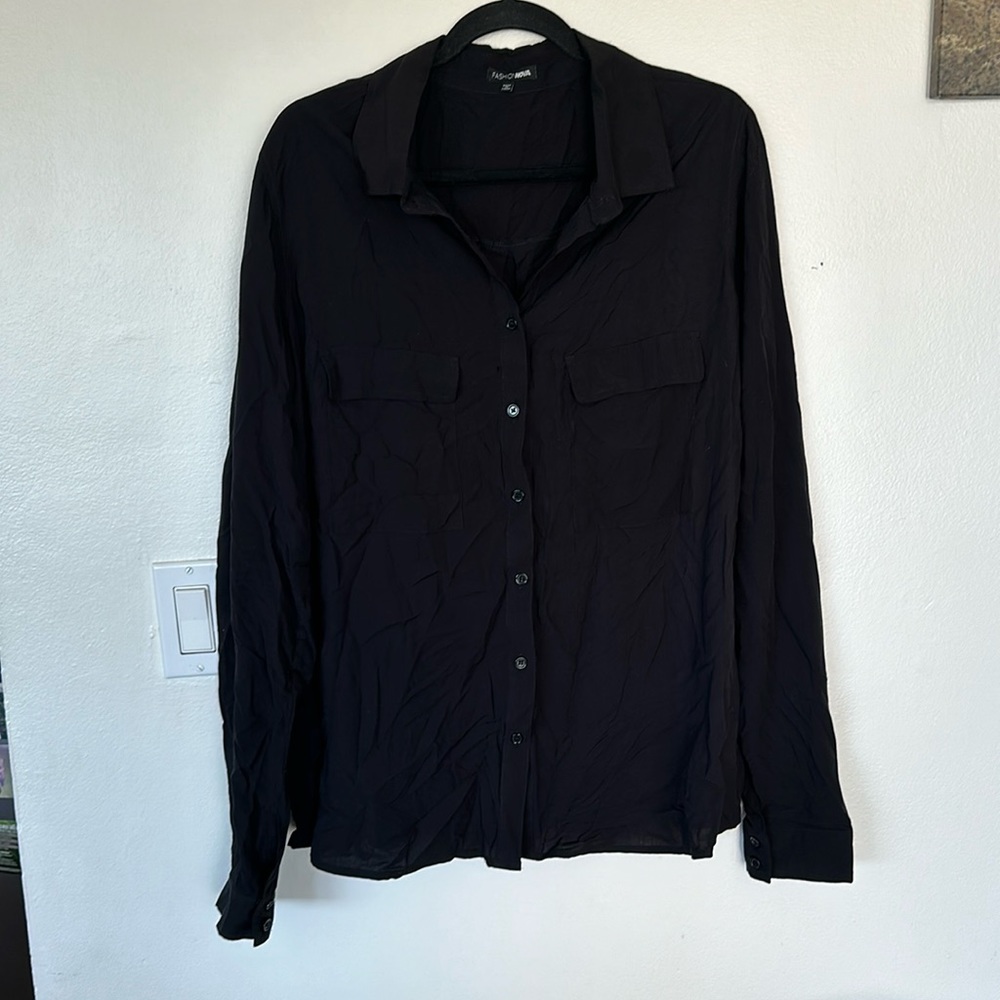 Fashion Nova button up collared long sleeve